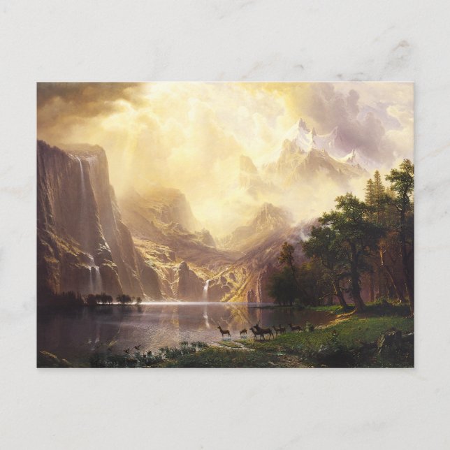 Albert Bierstadt im Gebirge Grußkarte Postkarte (Vorderseite)