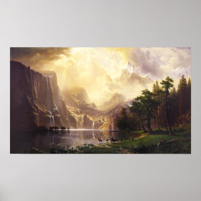 Albert Bierstadt im Gebirgspender Poster (Vorne)