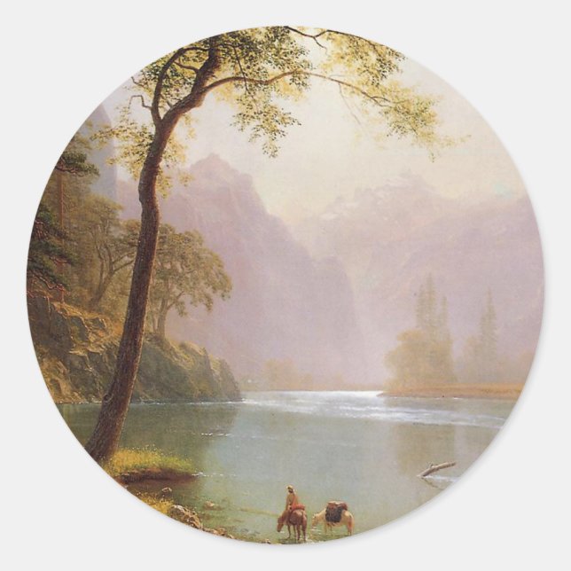 Albert Bierstadt, Kerns River Valley California Runder Aufkleber (Vorderseite)