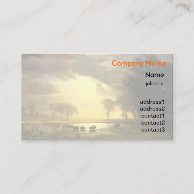 Albert Bierstadt Kunstvoll wandern im Buffalo Visitenkarte (Vorderseite)