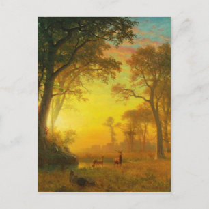 Albert Bierstadt Licht im Wald Postkarte
