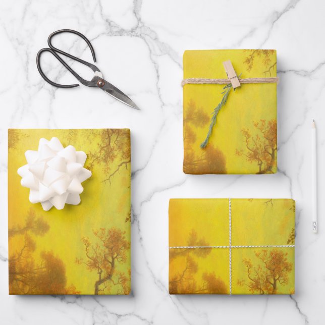 Albert Bierstadt Light in Forest Poster Geschenkpapier Set (Vorderseite)