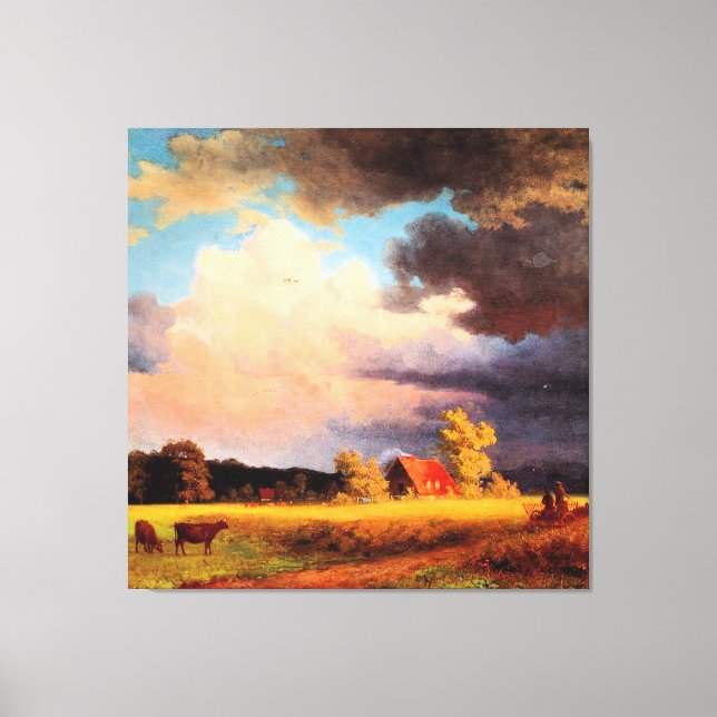 Albert Bierstadt Malerei, Bayerische Landschaft Leinwanddruck (Vorderseite)