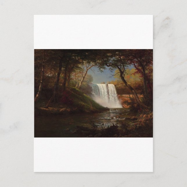 Albert Bierstadt Malerei Wald Wasserfall Destiny Postkarte (Vorderseite)
