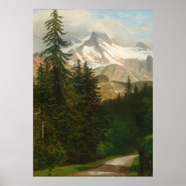 Albert Bierstadt Malerschnee im Hochland Poster (Vorne)