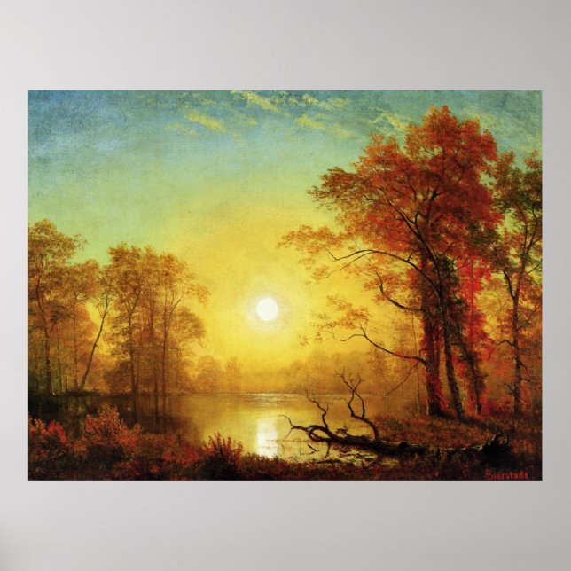 Albert Bierstadt painting, Sunrise Poster (Vorne)