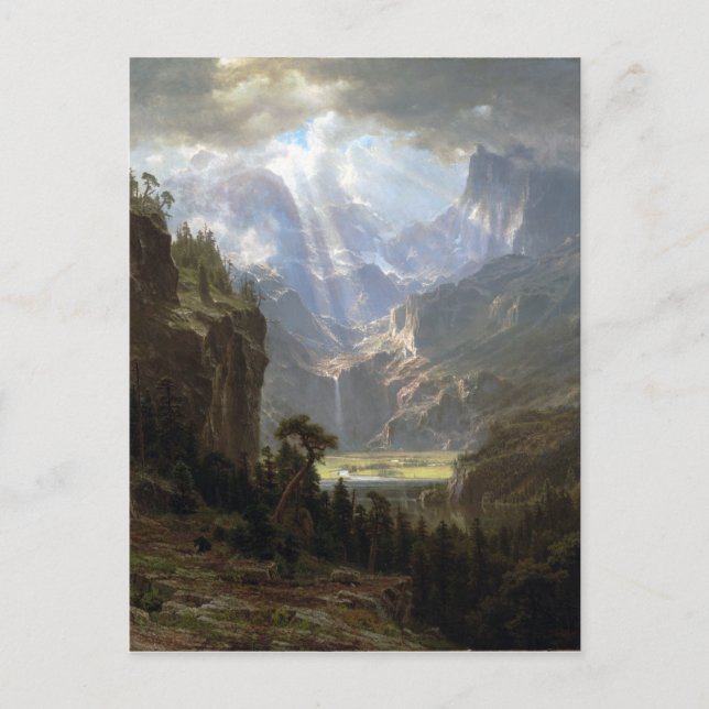 Albert Bierstadt-Rocky Mountains, Lander-Spitze Postkarte (Vorderseite)