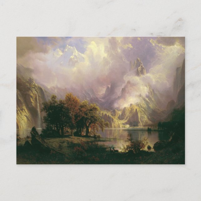 Albert Bierstadt - Rocky Mountains Landschaft Postkarte (Vorderseite)