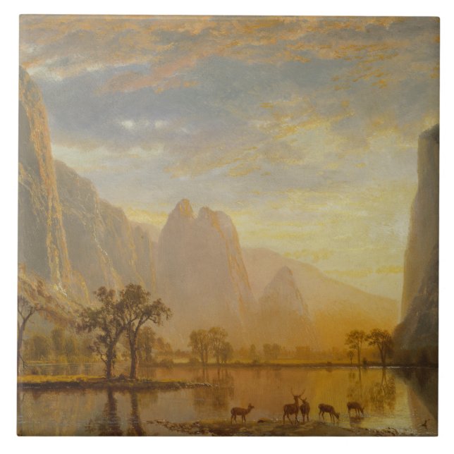 Albert Bierstadt - Tal des Yosemite Fliese (Vorderseite)