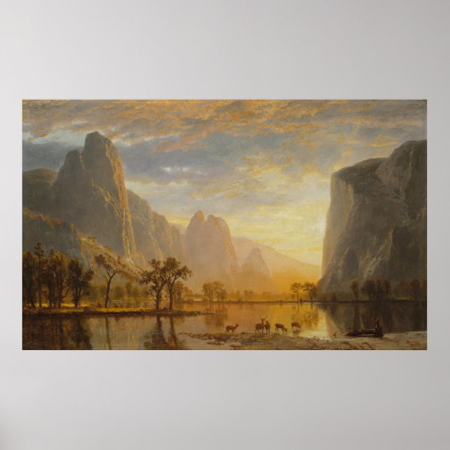 Albert Bierstadt - Tal des Yosemite Poster (Vorne)