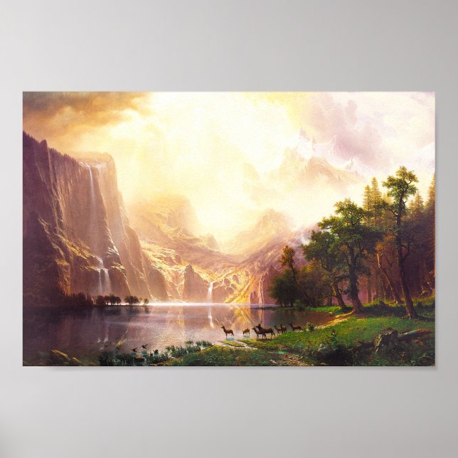 Albert Bierstadt Unter der Sierra Nevada Poster (Vorne)