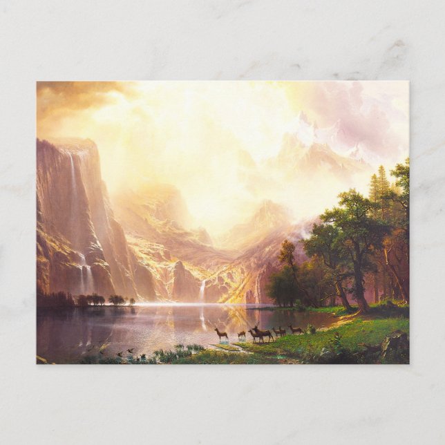 Albert Bierstadt Unter der Sierra Nevada Postkarte (Vorderseite)