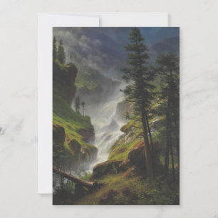Albert Bierstadt - Wasserfall Rocky Mountains Einladung