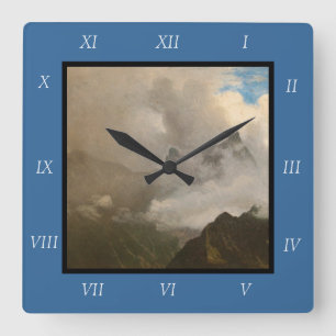 Albert Bierstadts Gemälde, Bergnebel, 1868 C Quadratische Wanduhr