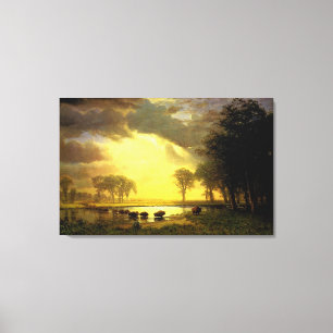 Albert Bierstadt's The Buffalo Trail, 1867 Leinwanddruck