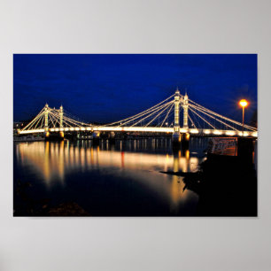 Albert Bridge bei Nacht West London Poster