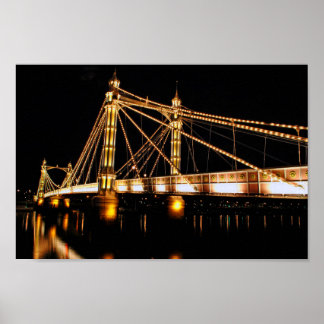 Albert Bridge bei Nacht West London Poster