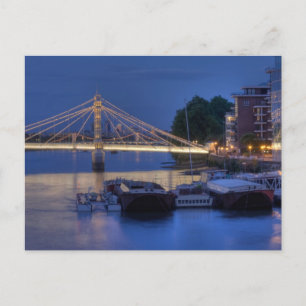 Albert Bridge in der Nacht Postkarte