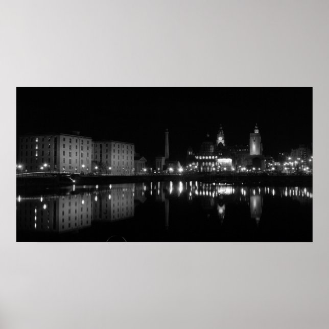 Albert dock B&amp;W Poster (Vorne)