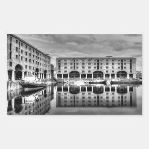 Albert Dock Liverpool Reflections Rechteckiger Aufkleber