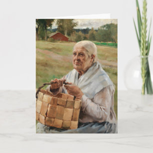 Albert Edelfelt - Alte Frau mit einem kleinen Korb Karte