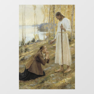 Albert Edelfelt - Christus und Maria Magdalene Fensteraufkleber