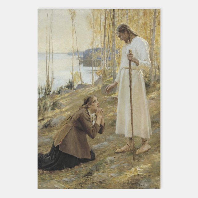 Albert Edelfelt - Christus und Maria Magdalene Geschenkpapier Set (Von Creator hochgeladen)