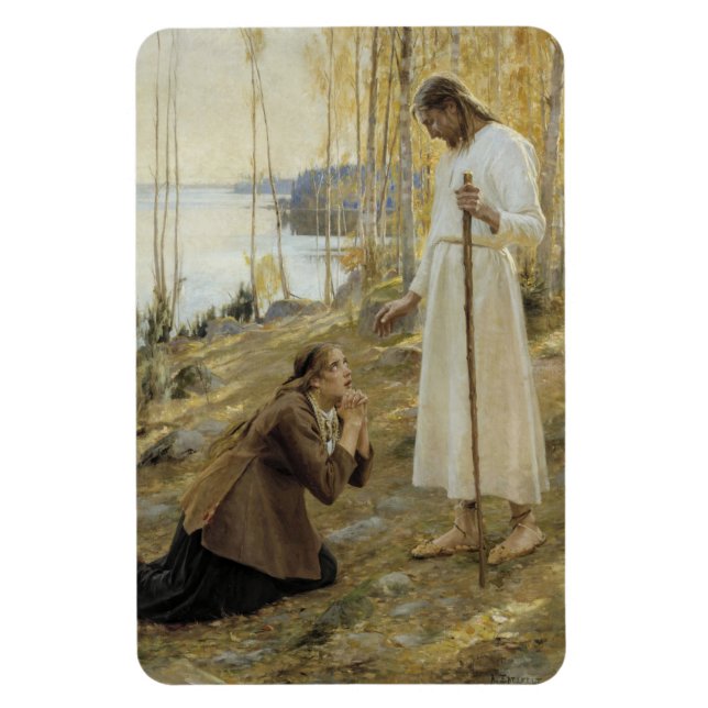 Albert Edelfelt - Christus und Maria Magdalene Magnet (Vertikal)