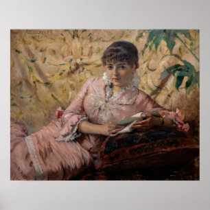 Albert Edelfelt - Die lesende Pariserin Poster