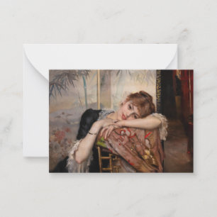 Albert Edelfelt - Die Pariserin / Virginie Mitteilungskarte
