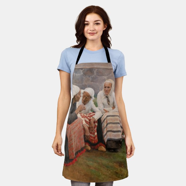 Albert Edelfelt - Frauen außerhalb der Kirche Schürze (Getragen)