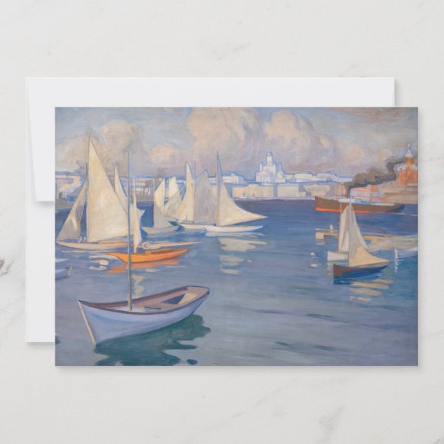 Albert Edelfelt - Hafen in Helsinki Einladung (Vorderseite)