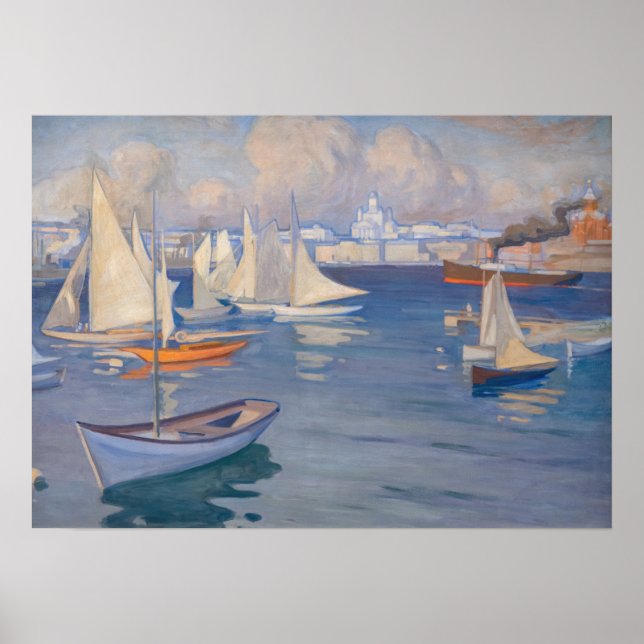 Albert Edelfelt - Hafen in Helsinki Poster (Vorne)