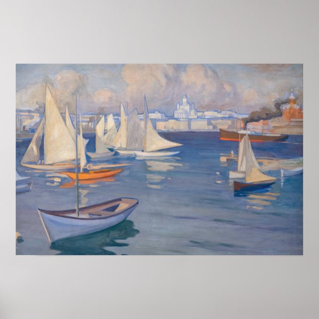 Albert Edelfelt - Hafen in Helsinki Poster (Vorne)