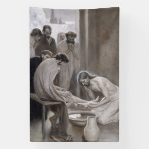 Albert Edelfelt - Jesus wäscht den Jüngern die Füß Banner