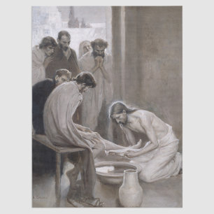 Albert Edelfelt - Jesus wäscht den Jüngern die Füß Seidenpapier