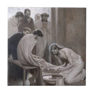 Albert Edelfelt - Jesus Washing Feet of Disciples Fliese