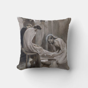 Albert Edelfelt - Jesus Washing Feet of Disciples Kissen