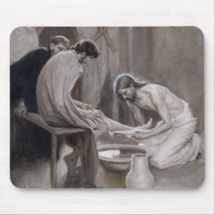 Albert Edelfelt - Jesus Washing Feet of Disciples Mousepad