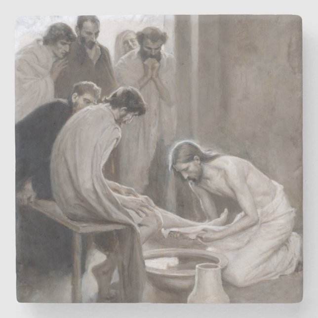 Albert Edelfelt - Jesus Washing Feet of Disciples Steinuntersetzer (Vorderseite)