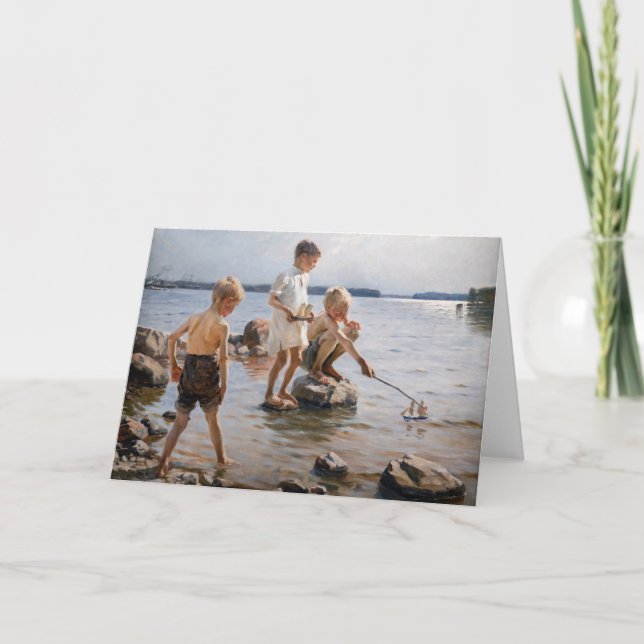 Albert Edelfelt - Jungs, die an der Küste spielen Karte (Vorderseite)