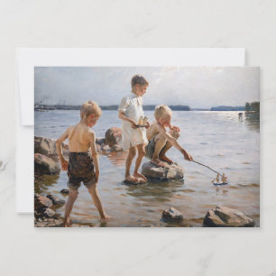 Albert Edelfelt - Jungs, die an der Küste von Invi Dankeskarte