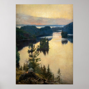 Albert Edelfelt - Kaukola-Höhenrücken bei Sonnenun Poster