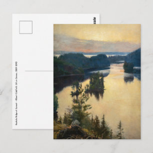 Albert Edelfelt - Kaukola-Höhenrücken bei Sonnenun Postkarte