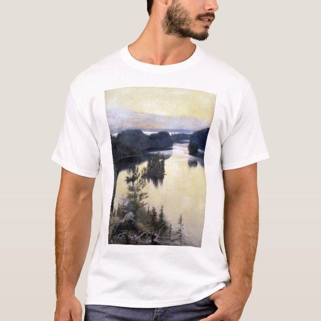 Albert Edelfelt Kaukola Ridge am Sonnenuntergang T-Shirt (Vorderseite)