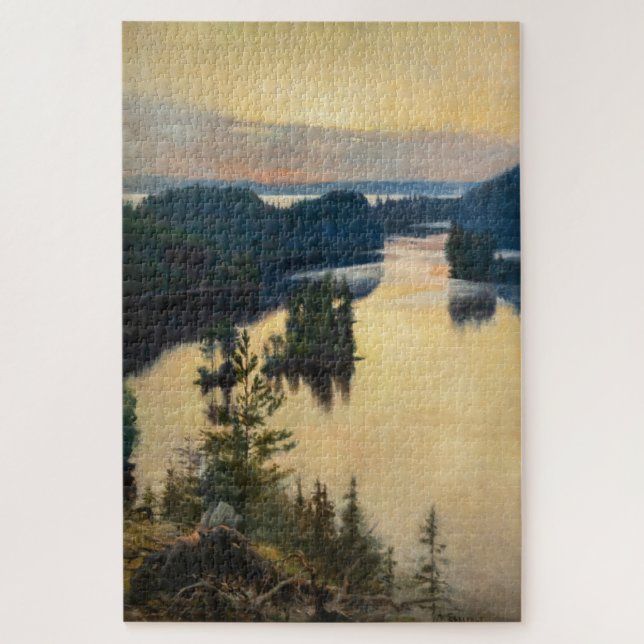 Albert Edelfelt - Kaukola Ridge at Sunset Puzzle (Vertikal)