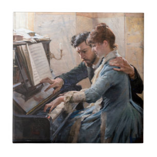 Albert Edelfelt - Klavier spielen Fliese