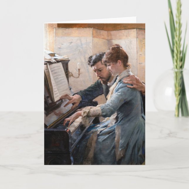 Albert Edelfelt - Klavier spielen Karte (Vorderseite)