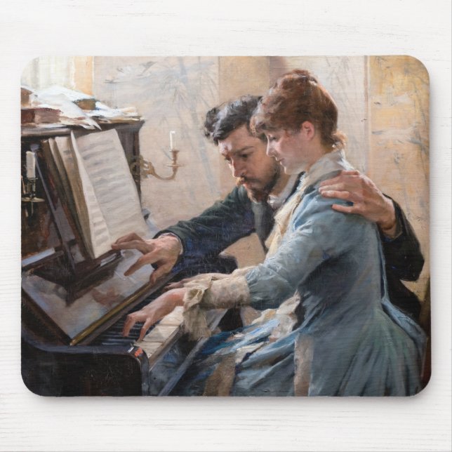 Albert Edelfelt - Klavier spielen Mousepad (Vorne)