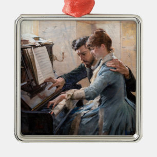 Albert Edelfelt - Klavier spielen Ornament Aus Metall